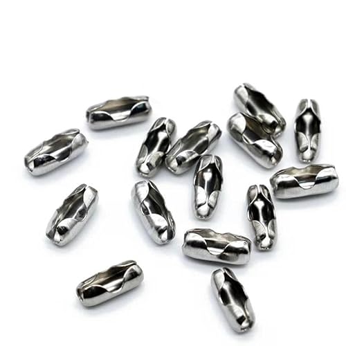 Packung/Los 100% Edelstahl-Kugelperlenketten und Verbindungsverschlüsse 1,5 2 2,4,0 mm Kugelketten für die Herstellung von DIY-Halsketten und Schmuck - Verschluss 4,0 mm 50 Stück von VIEPGJ