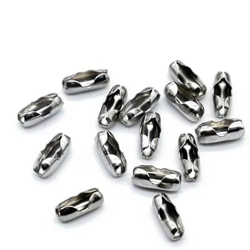 Packung/Los 100% Edelstahl-Kugelperlenketten und Verbindungsverschlüsse 1,5 2 2,4 mm Kugelketten für die Herstellung von DIY-Halsketten und Schmuck - Verschluss 2,4 mm 100 Stück von VIEPGJ