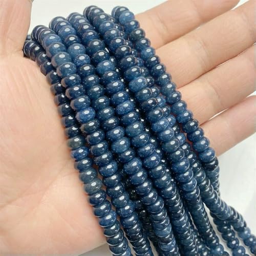 Rondellperlen aus Naturstein, Jaspis, Jade, Abstandshalter, runde, flache Perle, DIY-Armband, Halskette, Ohrringe, Zubehör, Größe 5 x 8 mm, 12 Blauer Chalcedon, 5 x 8 mm, 68 bis 70 Stück Rondellperlen aus Naturstein, Jaspis, Jade, Abstandshalter, runde, flache Perle, DIY-Armband, Halskette, Ohrringe, Zubehör, Größe 5 x 8 mm, 12 Blauer Chalcedon, 5 x 8 mm, 68 bis 70 Stück von VIEPGJ