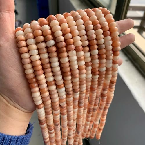Rondellperlen aus Naturstein, Jaspis, Jade, Abstandshalter, runde, flache Perle, DIY-Armband, Halskette, Ohrringe, Zubehör, Größe 5 x 8 mm – 41 Rose Aventurin – 5 x 8 mm, 33 bis 35 Stück Rondellperlen aus Naturstein, Jaspis, Jade, Abstandshalter, runde, flache Perle, DIY-Armband, Halskette, Ohrringe, Zubehör, Größe 5 x 8 mm – 41 Rose Aventurin – 5 x 8 mm, 33 bis 35 Stück von VIEPGJ