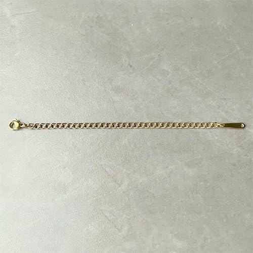 Verlängerte Verlängerungskette aus Edelstahl mit Karabinerverschluss zur Herstellung von Armbändern und Halsketten, YP23602, 10 cm, goldfarben von VIEPGJ