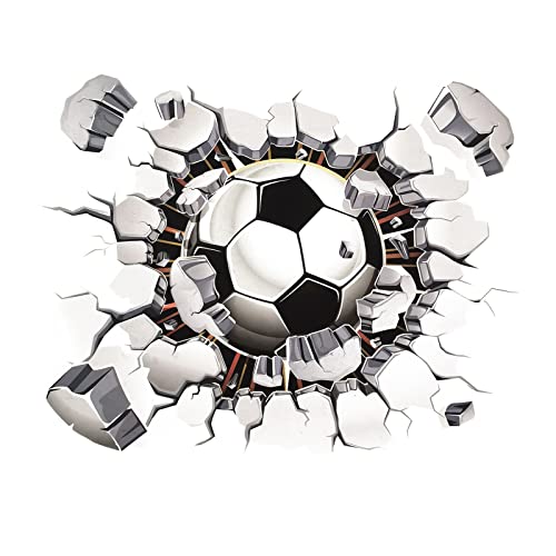 Wandtattoo Fussball Kinderzimmer Junge 3D Fußball Poster Wandsticker Jugendzimmer Jungen Schlafzimmer Deko von VIERSHU