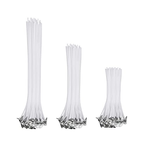 VIKY® 150 Stück Kerzendocht Set, Kerzendochte für Kerzen DREI Längen(10/15/20cm), Rauchfrei Kerzendocht, Kerzen Selber Machen Set, Dochte für Kerzen DIY Kerzen Öllampen Aromatherapie von VIKY