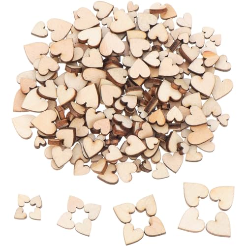 VIKY® 300 Stück Holzherzen Deko, Holzherz Streudeko Hochzeit, Holz Herz Tischdeko Geburtstag, Mini Holz Herzen Deko Hochzeit, Herzen Deko für Geburtstag DIY Handwerk Tischdeko Bilderrahmen Deko von VIKY