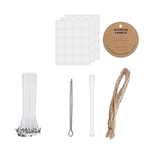 VIKY® Kerzendocht 10cm, 60 Stück Kerzendochte für Kerzen, Rauchfrei Kerzendocht, Kerzen Selber Machen Set, Dochte für Kerzen DIY Kerzen von VIKY