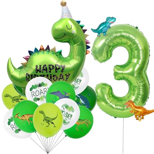 VIKY 20 Stück Dino Luftballon,Dino Geburtstag Deko 3 Jahre von VIKY