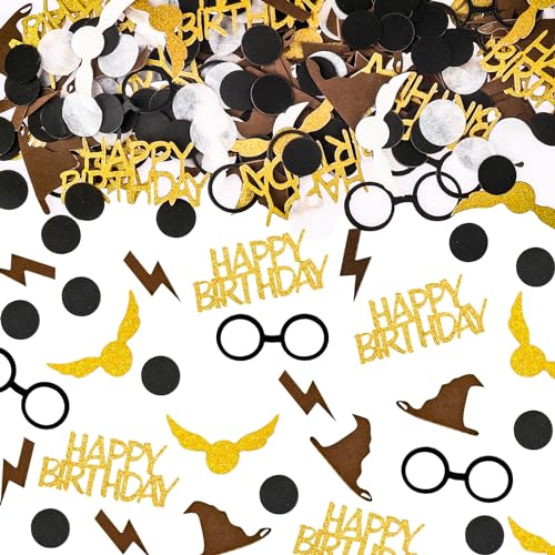 VIKY Glitter Magier Happy Birthday Konfetti Geburtstag,100 Stück Wizard Streudeko Geburtstag,Tischdeko Geburtstag Deko,Confetti für Kindergeburtstag Deko,Happy Birthday Deko,Magic Theme Party Supplies von VIKY