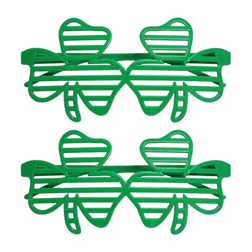 St. Patricks Day Zubehör Kleeblatt-Brille, irisches Patrick Kleeblatt, ausgefallenes Auge, Glas, St. Patricks, Kobold, Kostüm, Stirnband, grüne Brille, Brillen-Set für Kinder, St. Patrick's Day, von VILITI