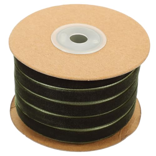 1 Rolle Samtgewebe Bänder zum Verpacken Bänder zum Basteln Bänder umwickeln grünes Samtband rotes Band Gold seidenband ribbon Geschenkband weihnachtsverpackungsband Polyester Green VILLCASE von VILLCASE