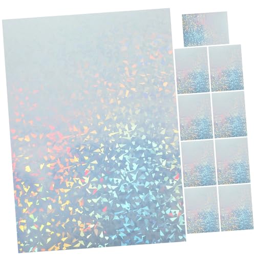 10 Blatt Blatt PVC-Aufkleber bedrucken Klebepapier Aufkleberdruckerpapier Etikettenpapier, Druckpapiere Aufkleberpapier holographic sticker Konstruktionspapiere Kopierpapier VILLCASE von VILLCASE