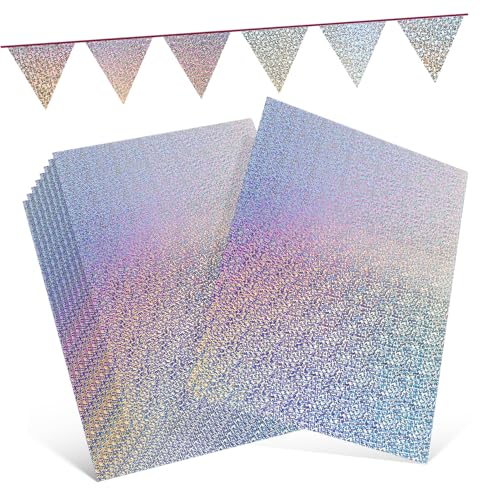 10 Blatt Glitzer Karton Bastelzubehör Schimmer Karton Bunte Papiere Glitzer Karton Holografischer Karton Zum Basteln VILLCASE von VILLCASE