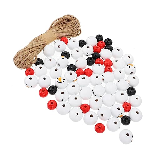 200St Schneemann-Schnur aus Holzperlen Schneemann Plüsch Schneeflocken weihnachtsdeko weihnachtsbasteln Weihnachten DIY Holzperlen Schneemann Holzperlen Hanfseil Colorful VILLCASE von VILLCASE