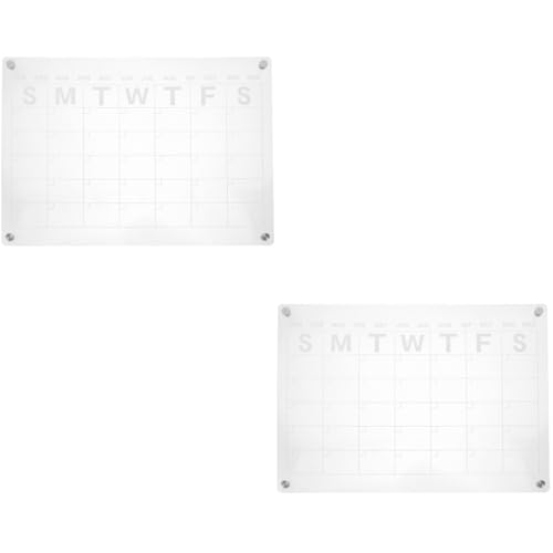 2St Magnetische Wochenkalender-Planungstafel Magnete magnetisches Zeichenbrett wiederverwendbares notizbuch kühlschrank kalender Magnettafel für die Wand Tagesplanungstafel Acryl VILLCASE von VILLCASE