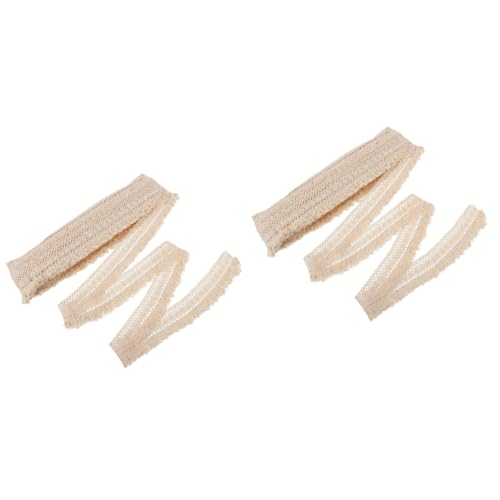 2st Fransenspitze Baumwollband Baumwollbesatz Trimmen Streifen Bestickter Tüllstoff Paillette Rock Kleidung Bustier Bestickte Spitze Baumwolle Seide Makramee Baumwollfaden Beige VILLCASE von VILLCASE