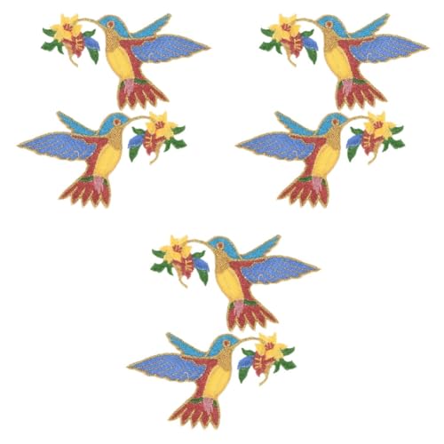 3 Sätze 3 Sets Kolibri Patch Zubehör Für Zum Aufnähen DIY Patch Kolibri Applikationen Stickerei Patch Vogel Patches Kleidungs Patch Kleidungszubehör Tier 2 Stück * 3 VILLCASE von VILLCASE