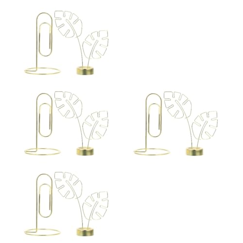 4 Sätze Desktop-nachrichtenordner Kartenhalter Für Blumen Geschäft Hochzeitsstaffelei Tischkartenhalter Hochzeitskartenhalter Fotohalter Tischnummer Steht Eisen Golden 2 Stück * 4 VILLCASE von VILLCASE