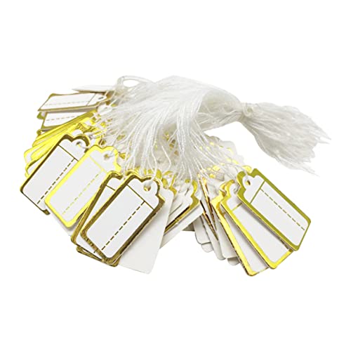 500 Stück Preisschilder für Schmuck Ausstellungsstand Tags-Aufkleber Mini-Etiketten kleine Aufkleber kleine Etiketten schmuck display geschenkkarten hängende Tags leere Tags Golden VILLCASE von VILLCASE