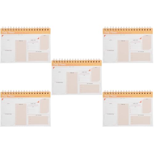 5st Tagesplaner Zeitplan Zielplaner Agenda Notizblock Notizbuch Und Planer Whiteboard-wochenplaner Kühlschrank Mit Magnetischem Kalender Schulagenda Planer Zu Tun Orange Papier VILLCASE von VILLCASE