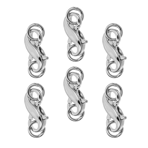 6St Doppelköpfige Hummer schnalle Ring Karabiner Schlüssel Perlen hand schmuck schmuckherstellung Schmuckmaterial selber machen Armbänder Verbindungsschnalle Eisen Silver VILLCASE von VILLCASE