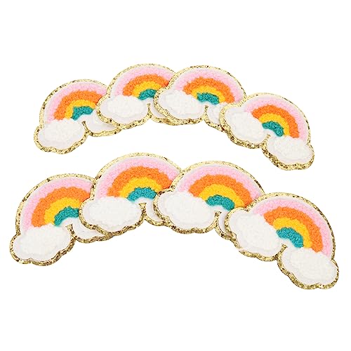 8st Regenbogenfleck Flicken Für Kleidung Schmetterling Patches Zum Aufnähen Schmetterlingsflecken Für Kleidung Blumenstickerei-kit Dekorativer Aufnäher Stickrahmen Stich Chenille VILLCASE von VILLCASE