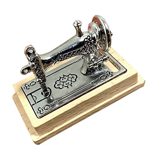 Mini-nähmaschine Miniatur-puppenhauszubehör Heimdekoration Mini-zubehör Puppenhausmöbel Kleinkindspielzeug Dekorative Wohnaccessoires Wohnkultur Vintage - Hölzern VILLCASE von VILLCASE