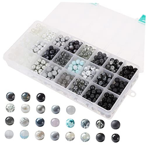 VILLCASE 1 Box Runde Perlen Halsketten Perlen Zum Basteln Kleine Perlen Charm Halskette Schmuck Armbandherstellung Zubehör Perlen Set DIY Bastelbedarf DIY Lose Perlen Perlen von VILLCASE