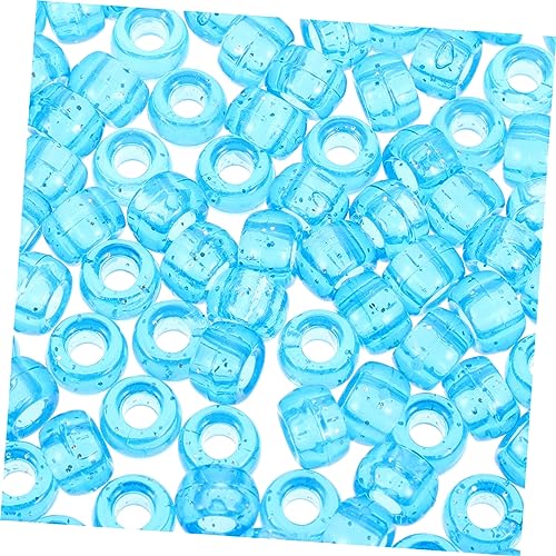 VILLCASE 1 Glitzernde Eimerperlen mit großen Löchern Schmuck Bastelsets Bausätze Bausatz Crimpen beading beads kunststoffperlen hausdeko Girlande DIY Perlen Perlen-Anhänger Plastik Sky-blue von VILLCASE