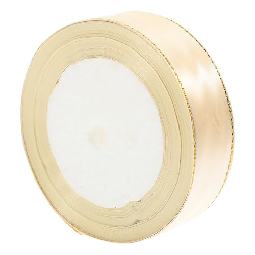 VILLCASE 1 Goldband Neuheit Geschenkband Streifen Vergeben Zeremonie Sackleinen Kreative Kuchenbänder Party Aufkleber Leer Hellrosa Band Haustier Papier Quaste Polyester Beige von VILLCASE