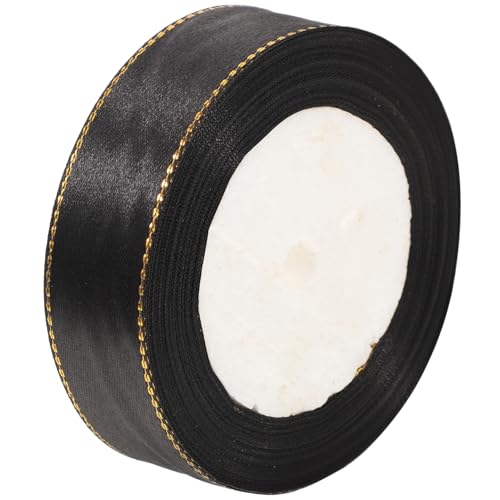 VILLCASE 1 Goldband seidenband ribbon cakepops klamoten dekoring gutl Schnur Schmuck von Hand geworfene Bänder Chiffon Girlande Geschenkband Geschenkverpackungsband Polyester Black von VILLCASE