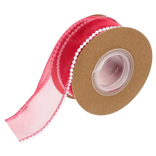 VILLCASE 1 Rolle Blumenstrauß Verpackungsband seidenband ribbon geschenkpaket hochzeitdeko Band Band Kette hochzeitsgeschenk schneidbares Geschenkband DIY liefert Polyester rot von VILLCASE