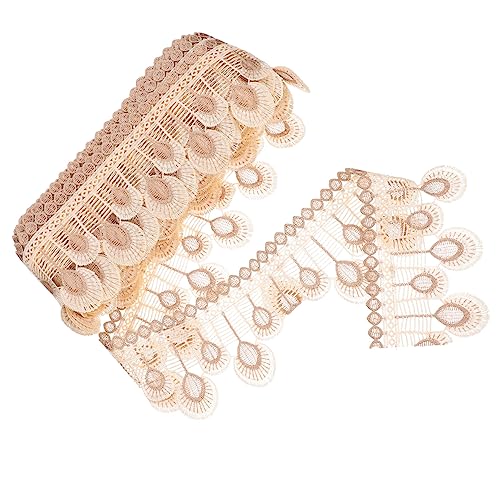 VILLCASE 1 Rolle Gardinenspitze Strass-mesh-besatz Bausatz Gardinen Durchsichtig Schleifenstrauß Bandkleber Rotes Satinband Duschvorhang Aus Leinen Goldenes Satinband Beige Polyestergarn von VILLCASE