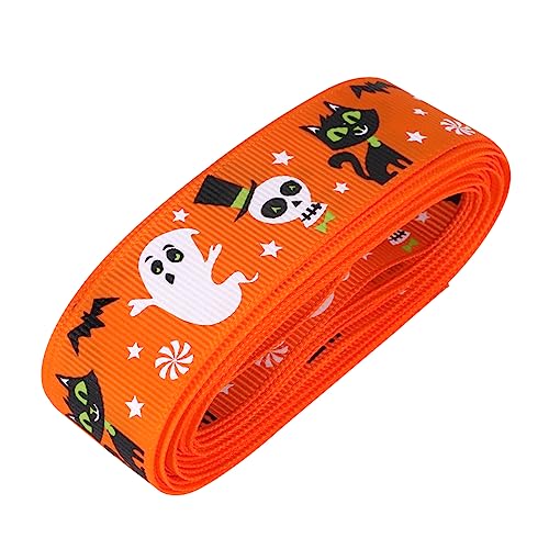 VILLCASE 1 Rolle Halloween-Dekorationsband dickes cremefarbenes Band Perlen Spitzenband funkeln Stoffband geschenkband halloween party sachen Partyzubehör Geschenkbänder Polyester Orange von VILLCASE