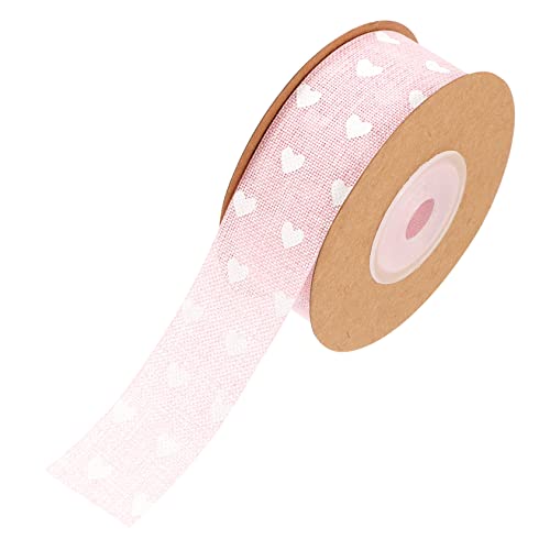 VILLCASE 1 Rolle Liebesband Gold Weihnachtsband Wickeln Sackleinen Hochzeitsbänder Schleifen Zum Verpacken Wand Heim Band Zum Verpacken Grünes Band Dekorationen Streamer Rosa Hanfimitat von VILLCASE