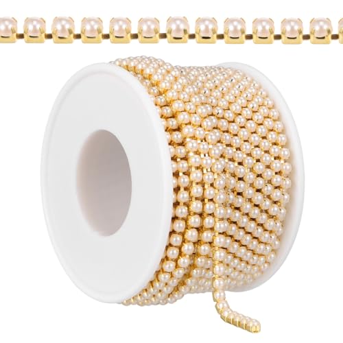 VILLCASE 1 Rolle Perlenkette, 9,1 m, 3 mm Kunstperlen-Applikation zum Basteln, dekorative Perlenschnur für Bastelarbeiten, Dekoration, Hochzeitsherstellung VILLCASE 1 Rolle Perlenkette, 9,1 m, 3 mm Kunstperlen-Applikation zum Basteln, dekorative Perlenschnur für Bastelarbeiten, Dekoration, Hochzeitsherstellung von VILLCASE