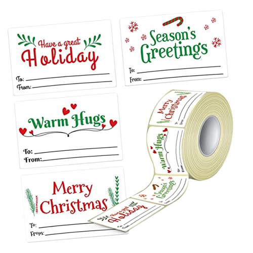 VILLCASE 1 Rolle Selbstklebende Geschenkanhänger weihnachtssiegeletiketten Aufkleber für Briefumschläge namens sticker names aufkleber Weihnachtssto Weihnachts-Tags Siegel Aufkleber Papier von VILLCASE