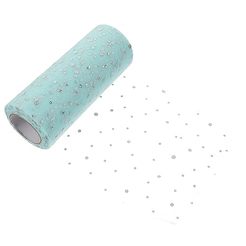 VILLCASE 1 Rolle Tüllrolle mit Pailletten Kette Washi-Klebeband mit Blumen funkeln rotes Satinband Blau geldgeschenke verpacken haar schleife neuartiger Tüllstoff DIY-Tüllstoff Polyester von VILLCASE