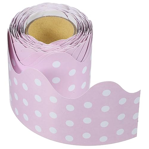 VILLCASE 1 Rolle abnehmbare Bordüre Wand Anzeige Jakobsmuschel-Dekoration dekorativ Pastell Abs würfelunterlage einhelll abnehmbares Randpapier DIY-Tafelaufkleber beschichtetes Papier Rosa von VILLCASE