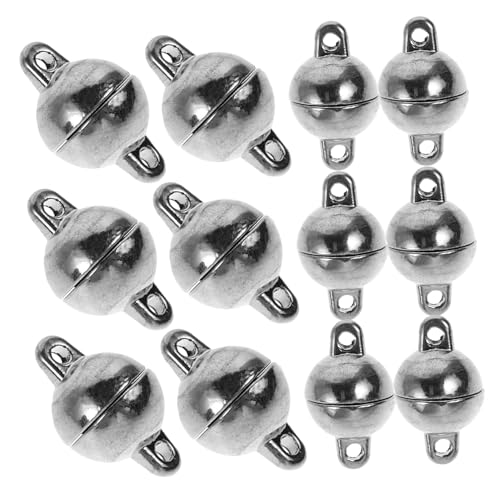 VILLCASE 1 Satz 1 Set Charm Halskette Halsband Schmuck Druckknöpfe Verschluss Anschlüsse Runde Verschlüsse Zubehör Für Die Halskettenherstellung Legiertes Silber 12 Paar 12 Paare von VILLCASE