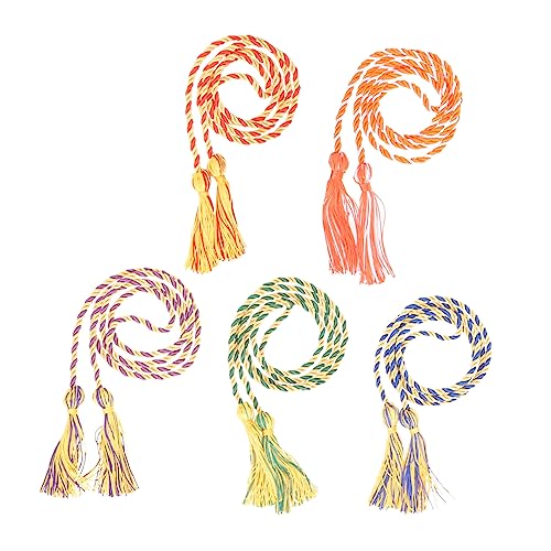 VILLCASE 1 Satz Abschluss-ehrenseil Abschlussfeier Tassel Hüte Graduierungskordel Abschlussfeier Mit Mütze Und Talar Ehrenschärpe Junggesellenhut Anhänger Abschlusshut Quasten Polyester 5st von VILLCASE