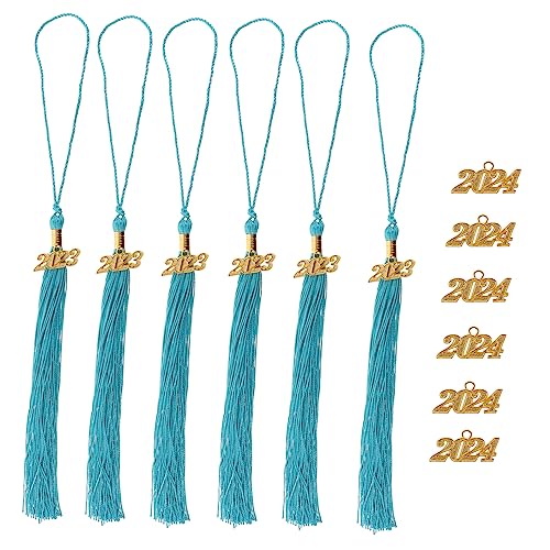 VILLCASE 1 Satz Abschluss saison Quasten Grad Grad Kuchendeckel Grad-Hut-Kuchen-Deckel Party abschlussfeier graduation cap Hut Quasten Abschlussdekorationen 2023 Polyester Sky-blue von VILLCASE