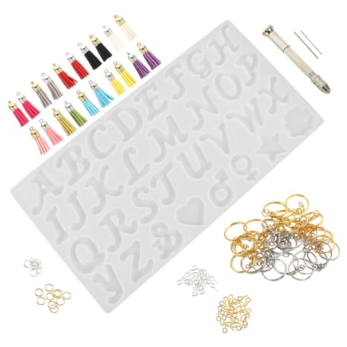 VILLCASE 1 Satz Alphabet-die-set Anhänger Diy Form Kit Zur Schmuckherstellung Buchstabenform Bausatz Würfel Ringform Schlüsselbund Schalenformen Briefe Handform Bausätze Tonformen Legierung von VILLCASE