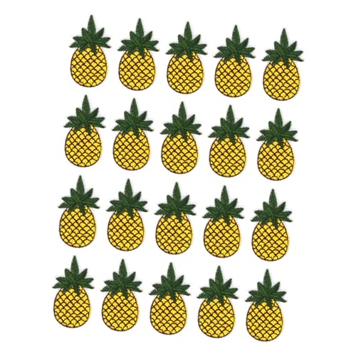 VILLCASE 1 Satz Ananas -stickerei Zubehör Ananas Mini-zubehör Waschbare Anti-scenen-handschuhe Häkelananas Cartoon-ananas Ananaseisen Auf Patch Stoffflicken Für Kleidung Stickgarn 20st von VILLCASE