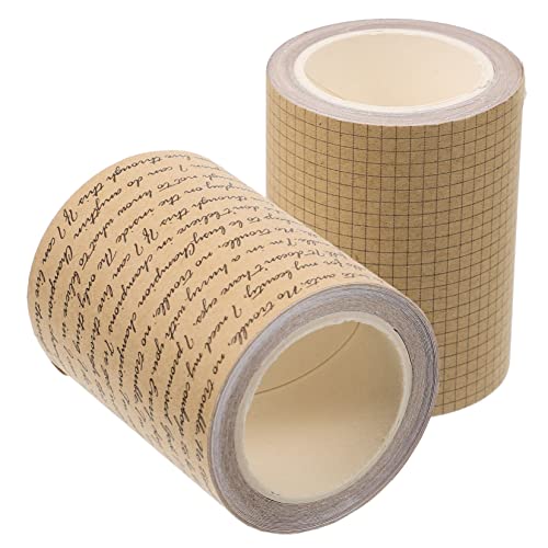 VILLCASE 1 Satz Aufkleber Mit Retro-motiven Klebriges Papierband Streifen Doppelseitiges Klebeband Strapazierfähig Spender Doppelt Klebebänder Aus Papier Hakenband Kraftpapier 2rollen von VILLCASE