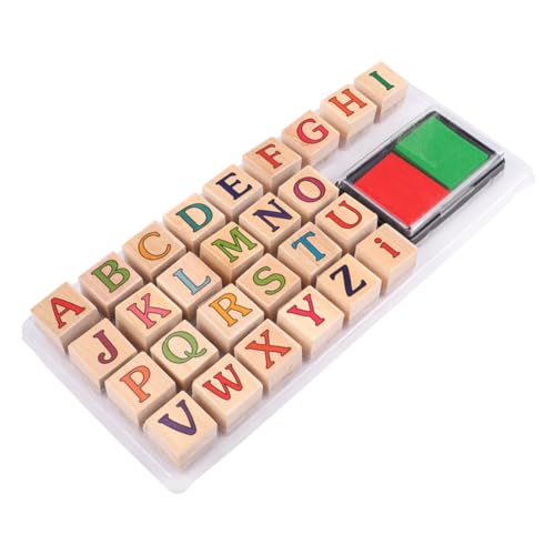 VILLCASE 1 Satz Briefstempel kinder lernspielzeug buchstaben stempel holzspielsachen buchstabenstempel holzstempel set Stampfer Spielzeug Kinderspielzeug kinder spielset Hölzern von VILLCASE