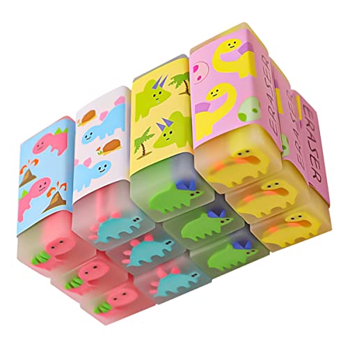 VILLCASE 1 Satz Dinosaurier Radiergummi Tülle Miniatur Tierische Radiergummis Mini- Karikatur Briefpapier Erasers for Radiergummis Süß Kawaii Mini-radiergummis Pvc 12st von VILLCASE