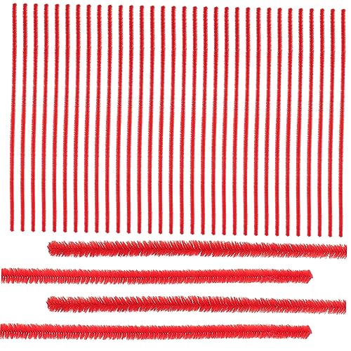 VILLCASE 1 Satz Diy Gedrehte Stange Wiederverwendbar Lockenwickler Hitzfreie Lockener Strohreiniger Verdrehter Stab Pastellfarbene Pfeifenreiniger Tiere Schaum Polyester Rot 300st von VILLCASE