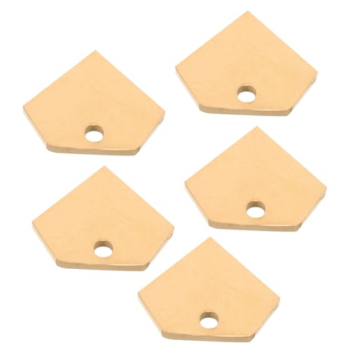 VILLCASE 1 Satz Etikett Aus Edelstahl Etiketten Stempeln Versandetiketten Leere Erkennungsmarken Geburtstagsmitgebsl Schlusselketten Welpen-id-tag Leeres Diy-tag Rostfreier Stahl Golden 5st von VILLCASE