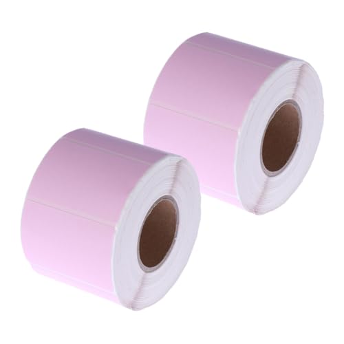 VILLCASE 1 Satz Etiketten Aus Thermopapier Thermoaufkleber-etiketten Aufkleber Für Thermodrucker Klebeetiketten -versandetiketten Aufkleberdruckerpapier Verpackung Leer Rosa 2 Rollen von VILLCASE