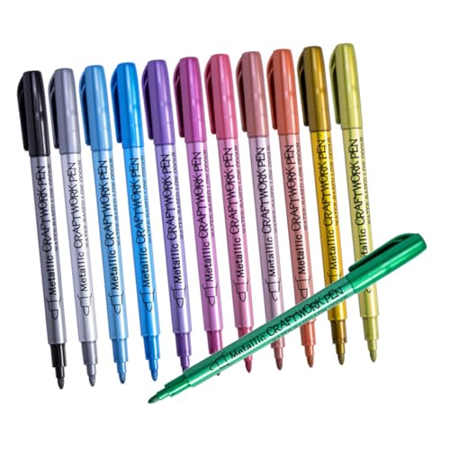 VILLCASE 1 Satz Feuerfarben-metallstift Markieren Whiteboard-marker Silberner Gelstift Pastell Tipp Buntstift Fotopapier Farbe Für Kunststoffoberflächen Farbstifte Für Holz Plastik 12 Stück von VILLCASE