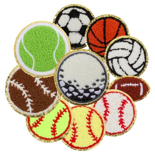 VILLCASE 1 Satz Fußball-stickpatch Kleiderflicken Aufbügeln Baseball-patch Bügelflicken Ball-patches Baseball-stoffaufnäher Fußballflicken Zum Aufbügeln Fußball-patch Chenille 10st von VILLCASE